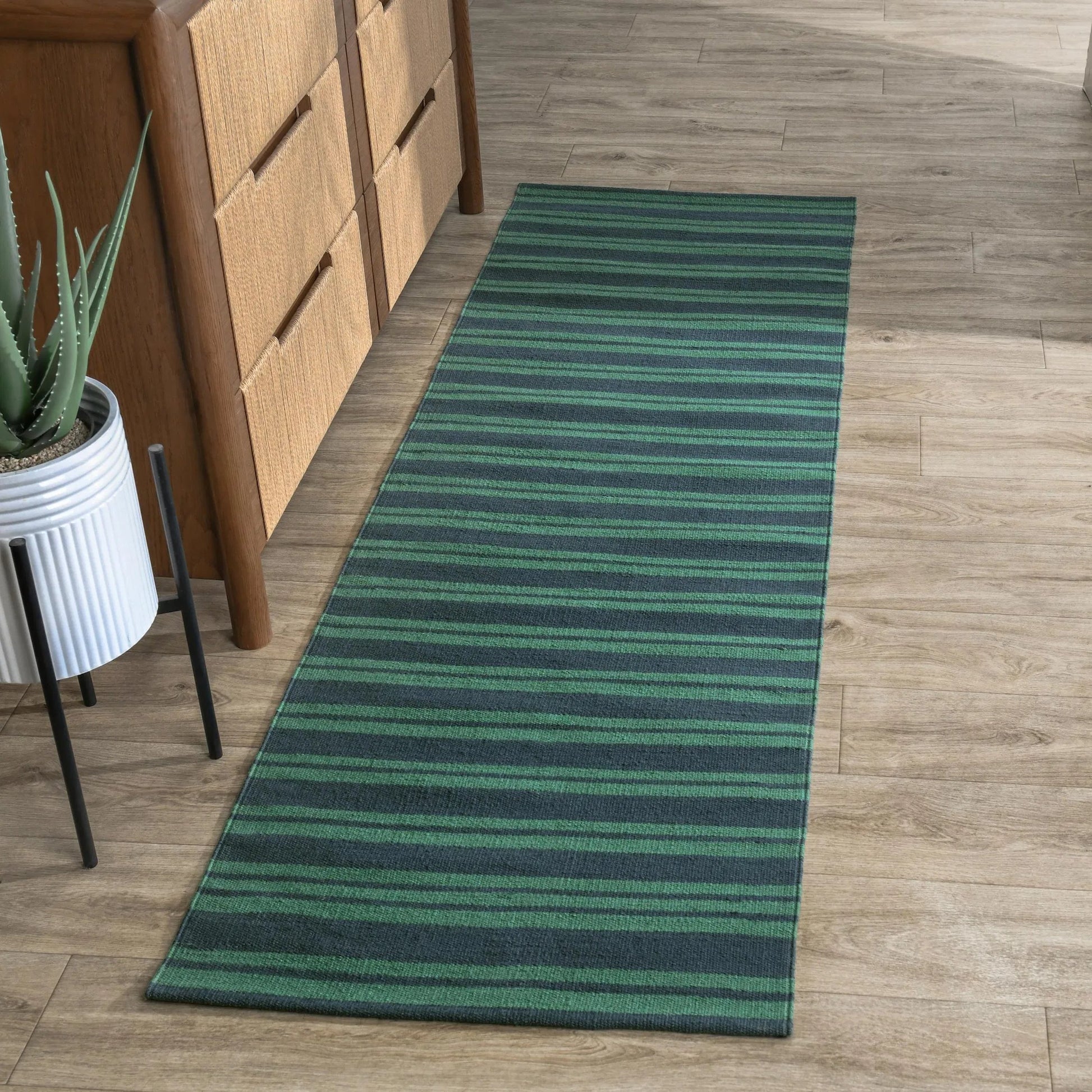Palma Stripe Fabric Rug by Villa by Classic Home. Made from 100% pet yarn in a unique style.