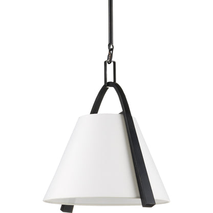 Frey Pendant by Currey and Company in satin black, brushed brown. Made from metal in a transitional style.