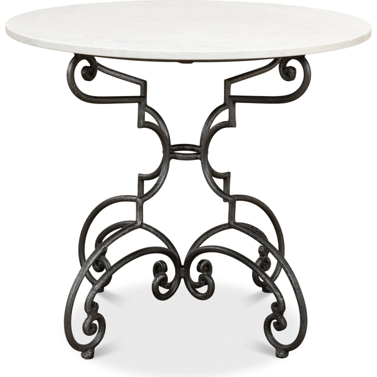 002 S-242986 | Additional Silo | The French Iron, Marble Table by Sarreid Ltd. in black, ivory and iron old iron finish. Made from marble, iron in a traditional style.