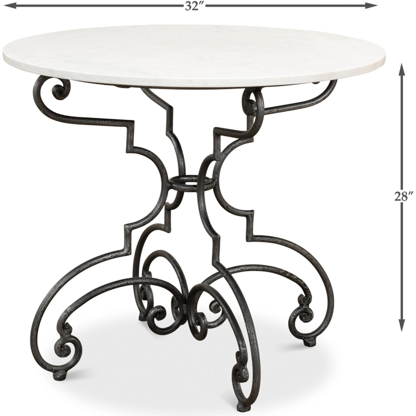 003 S-242986 | Additional Silo | The French Iron, Marble Table by Sarreid Ltd. in black, ivory and iron old iron finish. Made from marble, iron in a traditional style.