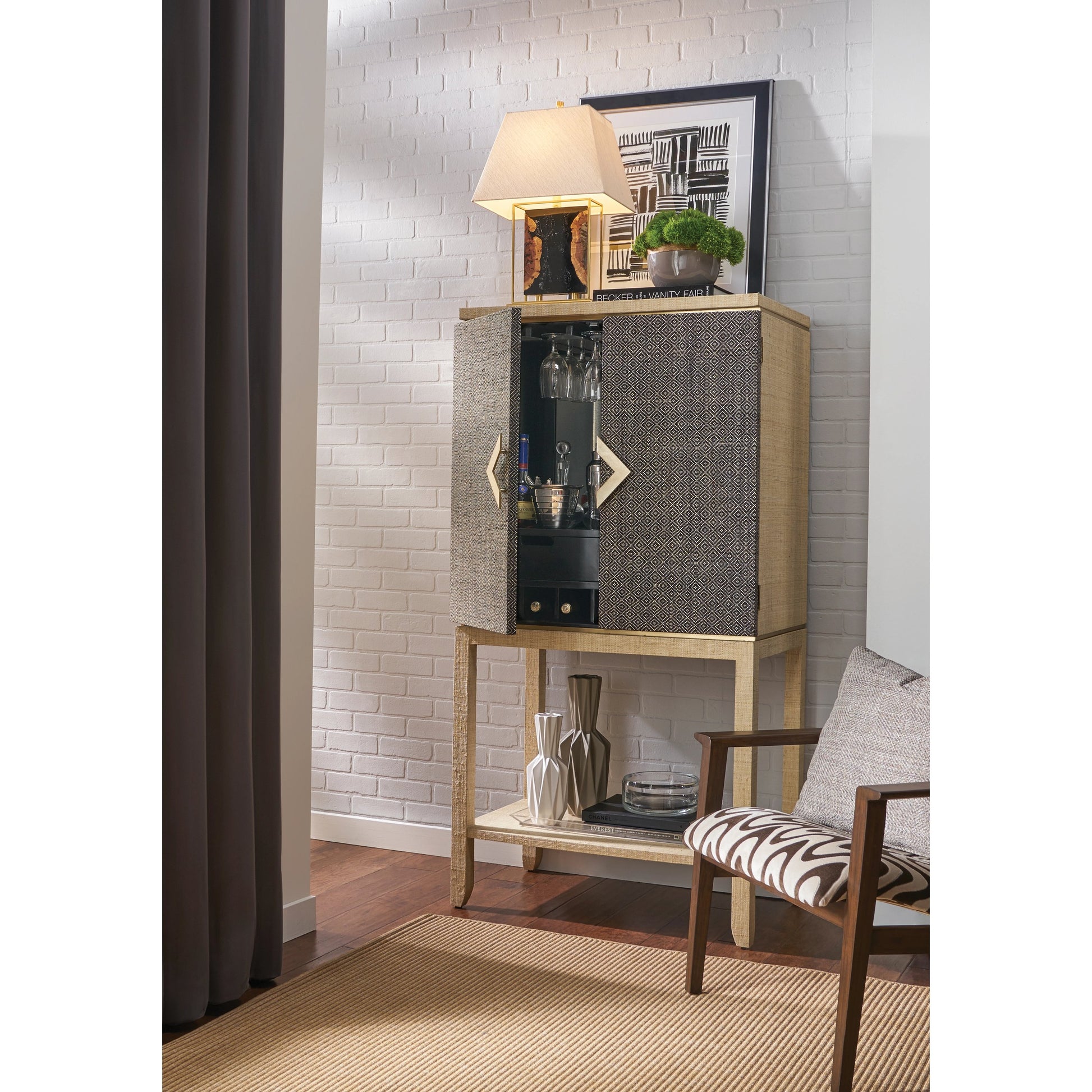 Lerdorf Vases by Wildwood in white, charcoal, tan glaze. Made from ceramic in a modern style.