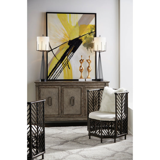 Miro Sculpture by Wildwood in antique gold leaf, natural white. Made from iron in a eclectic & global style.