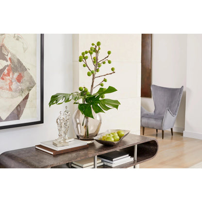 Balloon Grey Vase by Global Views in grey. Made from art glass in a modern style.