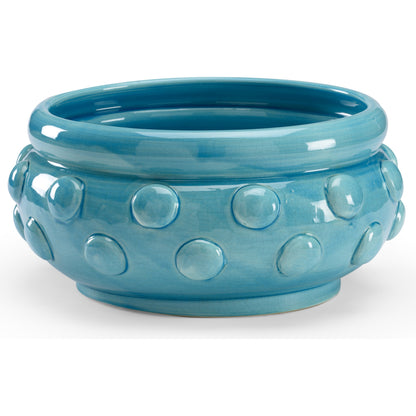 Elisa Centerpiece by Wildwood in green crackle glaze. Made from ceramic in a modern style.
