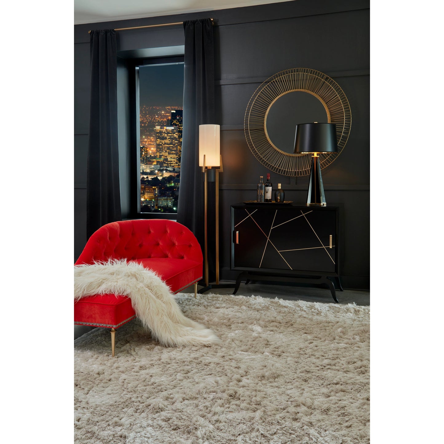 004 SR-385527 | Lifestyle | Grant Trays by Wildwood in gray, gold, pearl. Made from iron in a eclectic & global style.