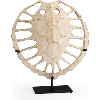 Sulcata Turtle by Wildwood in aged whitewash, black. Made from composite in a eclectic & global style.