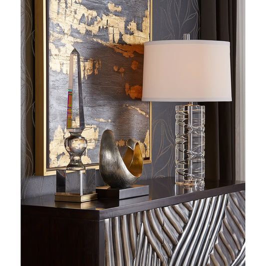 Crystal Finial by Wildwood in clear, antique. Made from crystal in a traditional style.