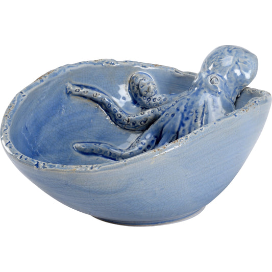 Octopus Garden Bowl by Wildwood in blue. Made from ceramic in a coastal style.