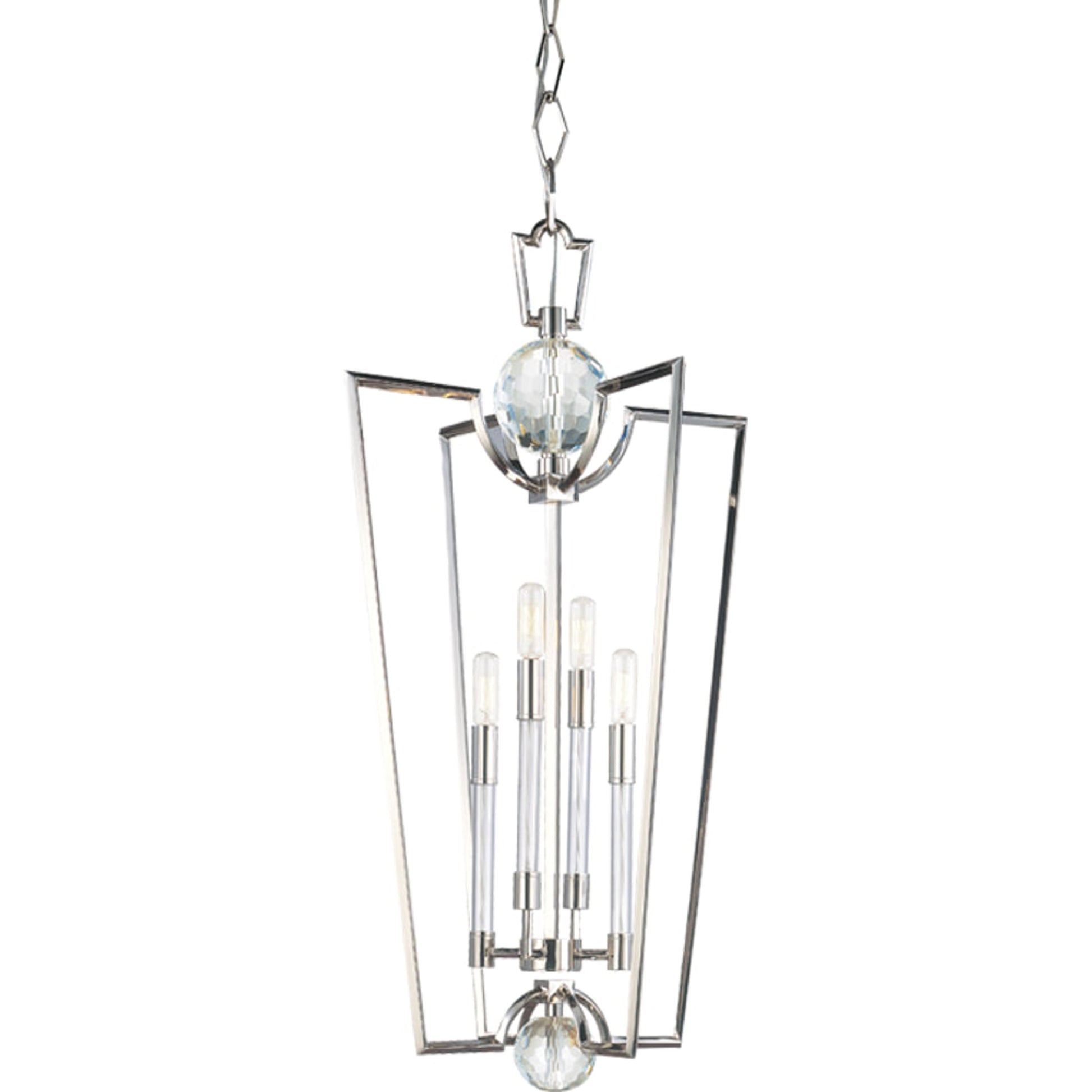 Waterloo Pendant by Hudson Valley in polished nickel. Made from steel in a transitional style.