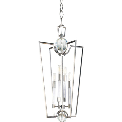 Waterloo Pendant by Hudson Valley in polished nickel. Made from steel in a transitional style.