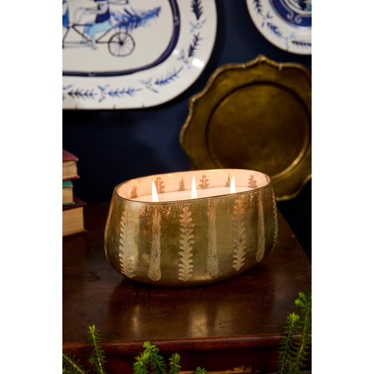 Tiffany Candle by Accent Decor in gold. Made from glass in a unique style.
