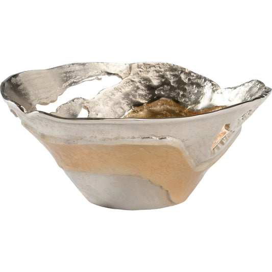 Van Sinderen Bowl by Wildwood in silver, gold. Made from aluminum in a transitional style.