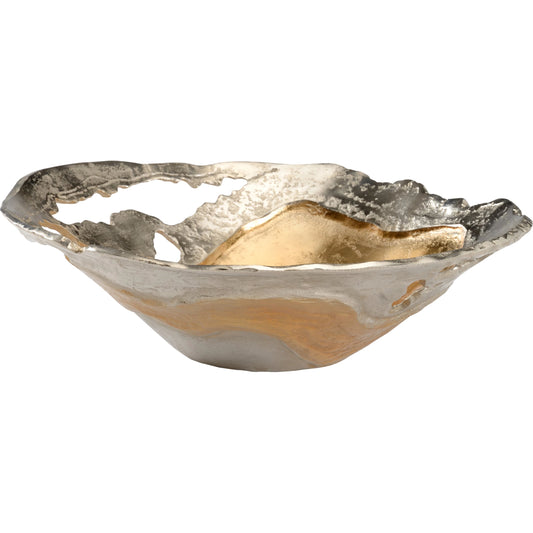 Van Sinderen Bowl by Wildwood in silver, gold. Made from aluminum in a transitional style.
