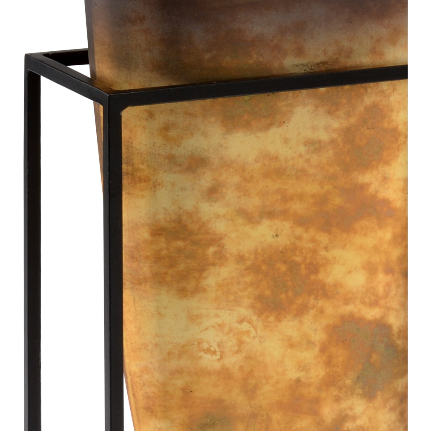 002 SR-837242 | Closeup | Ouray Glass Vase by Wildwood in sunset ombre, black. Made from glass, iron in a eclectic & global style.