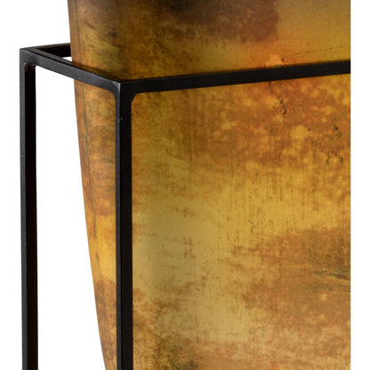 Arvada Vase by Wildwood in sunset ombre, black. Made from glass, iron in a eclectic & global style.