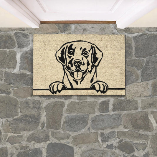 Good Dog Doormat by Villa by Classic Home in sand. Made from 100% coir in a unique style.