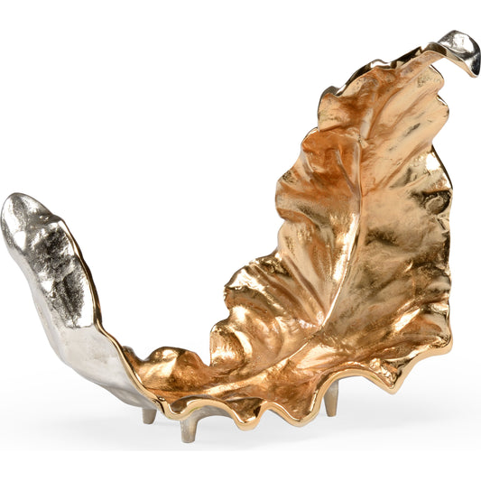Lush Leaf Sculpture by Wildwood. Made from aluminum in a modern style.