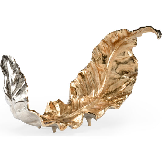 Lush Leaf Sculpture by Wildwood. Made from aluminum in a modern style.