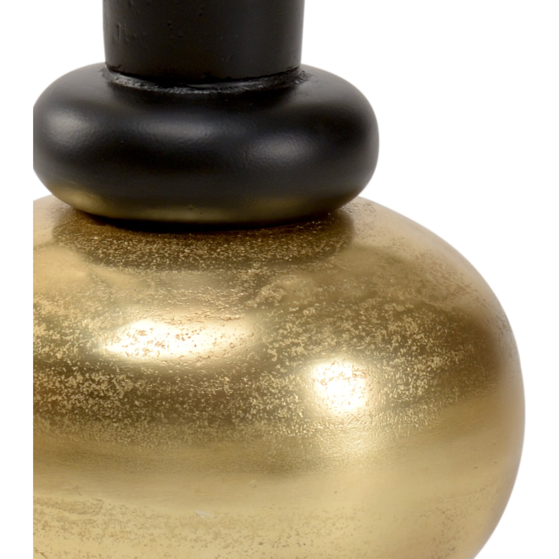 Beu 7 Trumpet Vase by Wildwood in black, gold. Made from aluminum in a modern style.