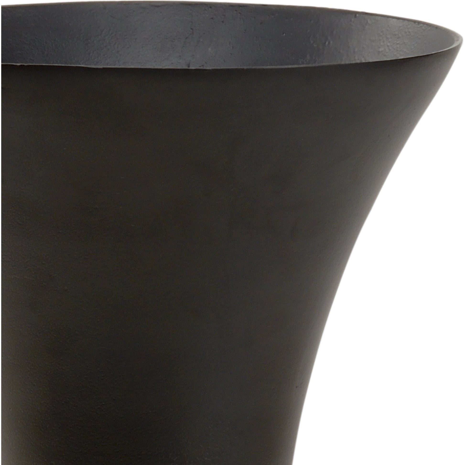 Beu 7 Trumpet Vase by Wildwood in black, gold. Made from aluminum in a modern style.