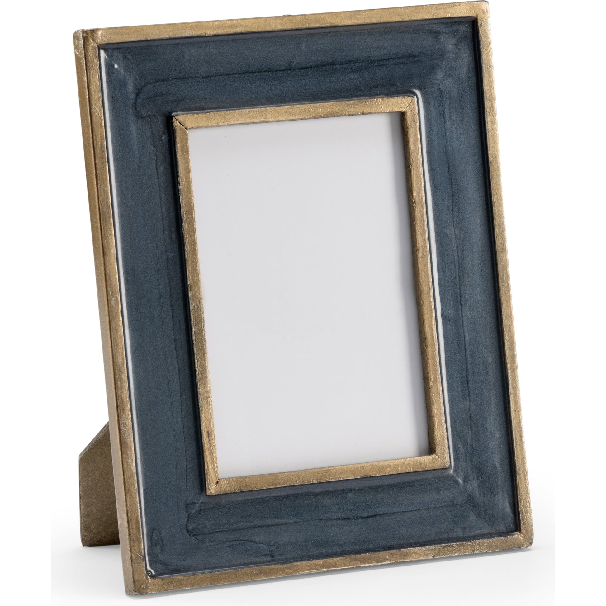 Teal Frame by Wildwood in teal, antique gold enamel, clear. Made from aluminum, glass in a transitional style.