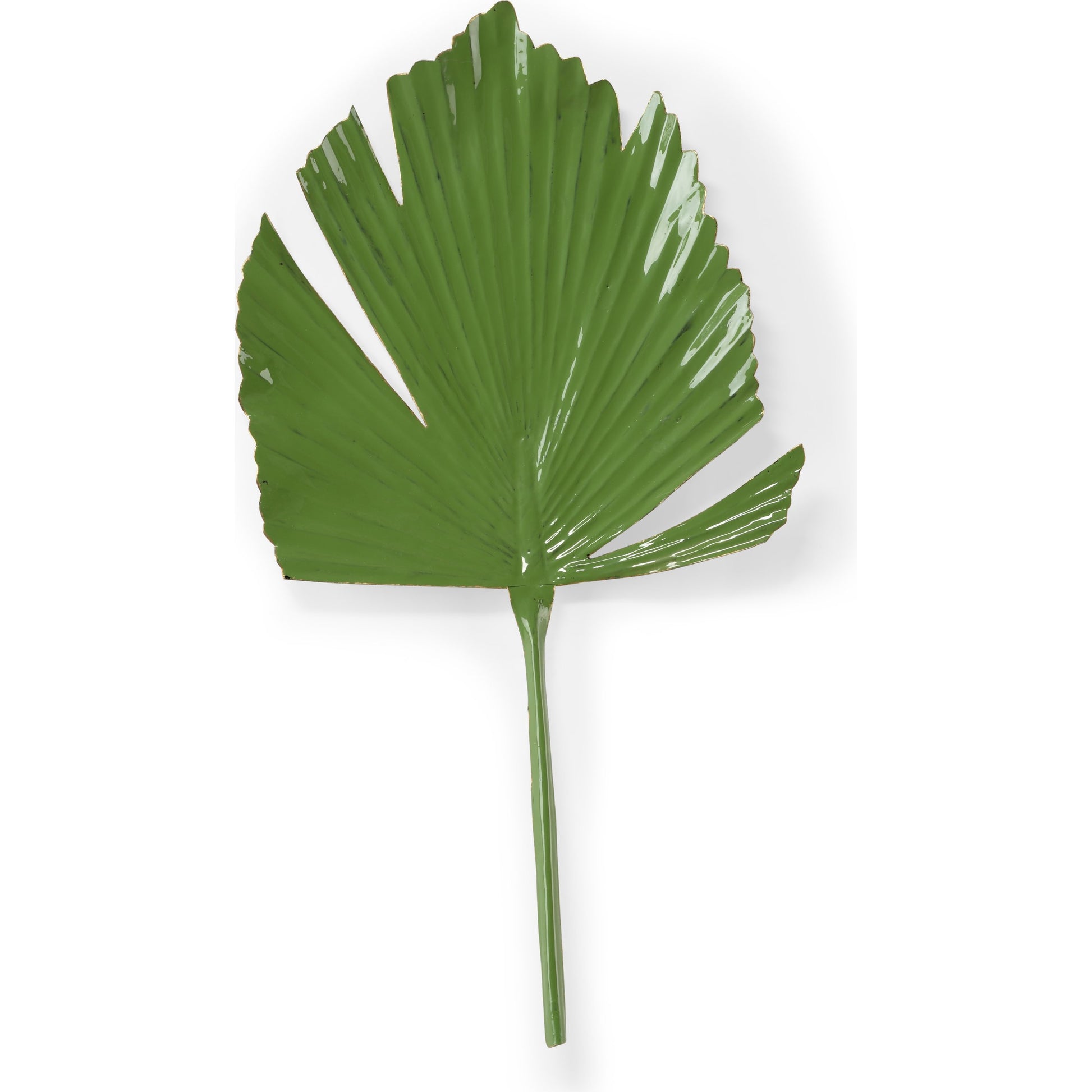 Split Leaf Palm by Wildwood in green enamel. Made from metal in a coastal style.