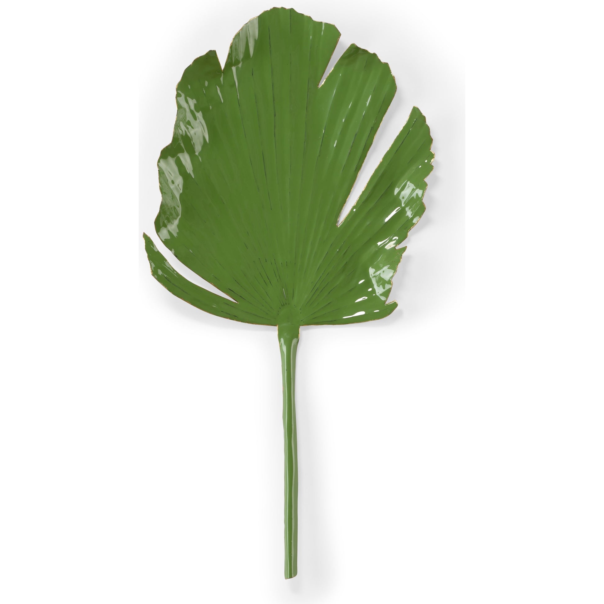 Split Leaf Palm by Wildwood in green enamel. Made from metal in a coastal style.
