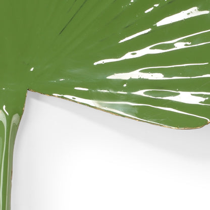 Full Leaf Palm by Wildwood in green enamel. Made from metal in a coastal style.