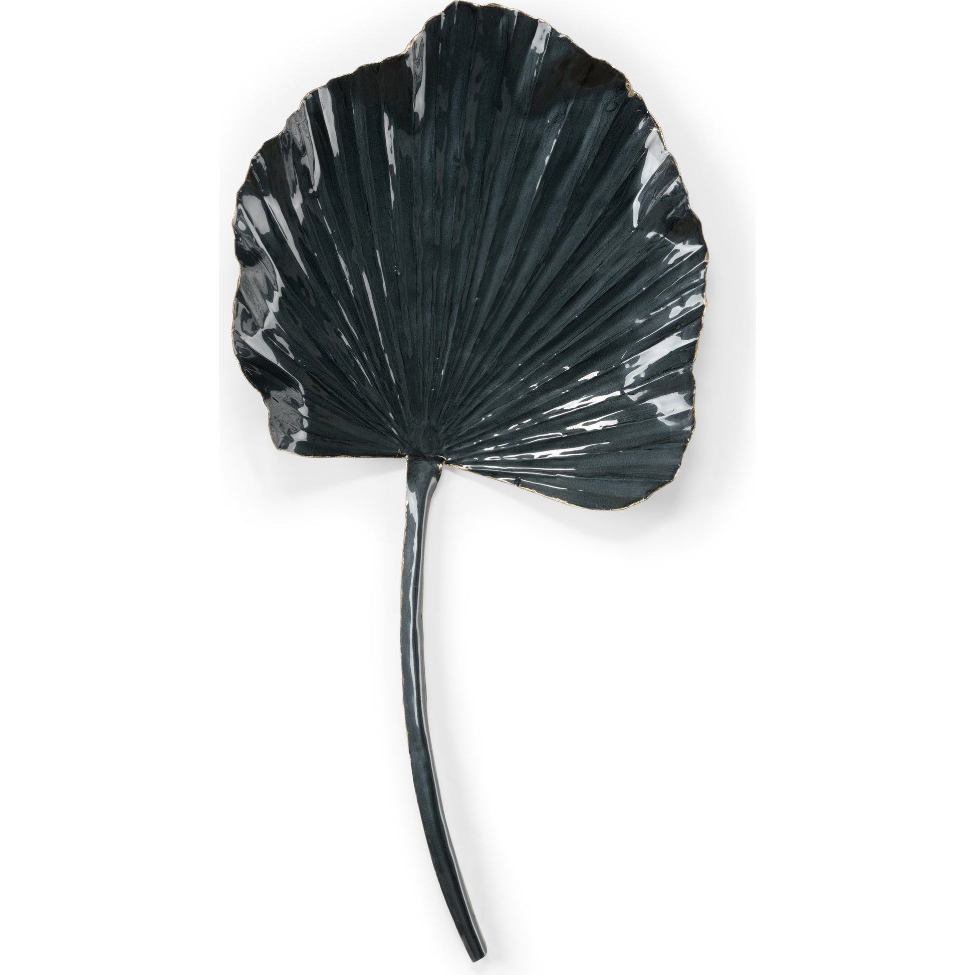 Full Leaf Palm by Wildwood in green enamel. Made from metal in a coastal style.