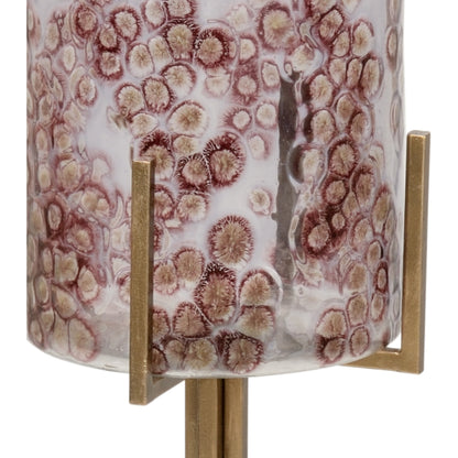 Poets Corner Vase by Wildwood in glazed, brass. Made from iron, glass in a transitional style.