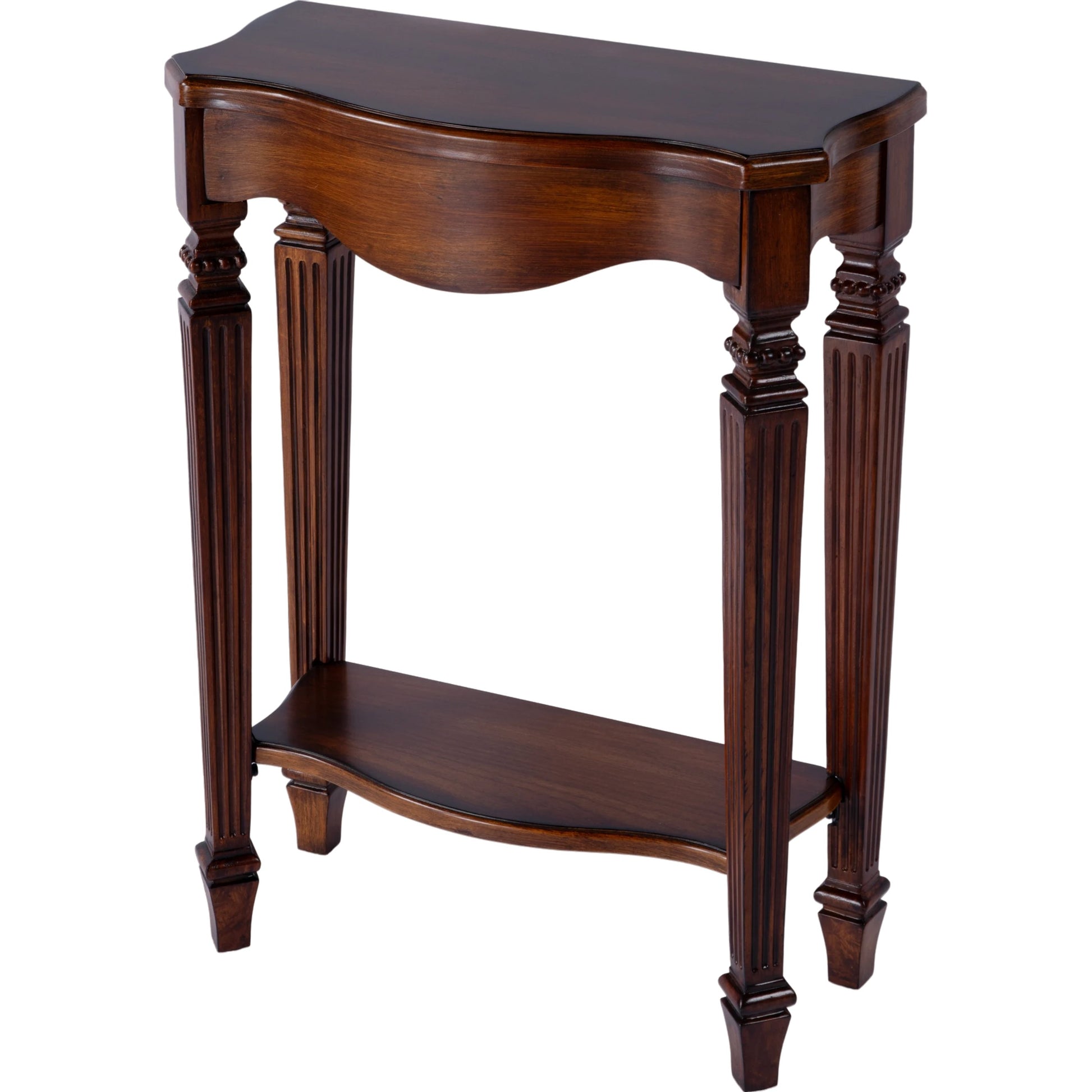 Cheshire Console Table by Butler Specialty Company. Made from poplar, resin, cherry veneer and fiberboard in a traditional style.