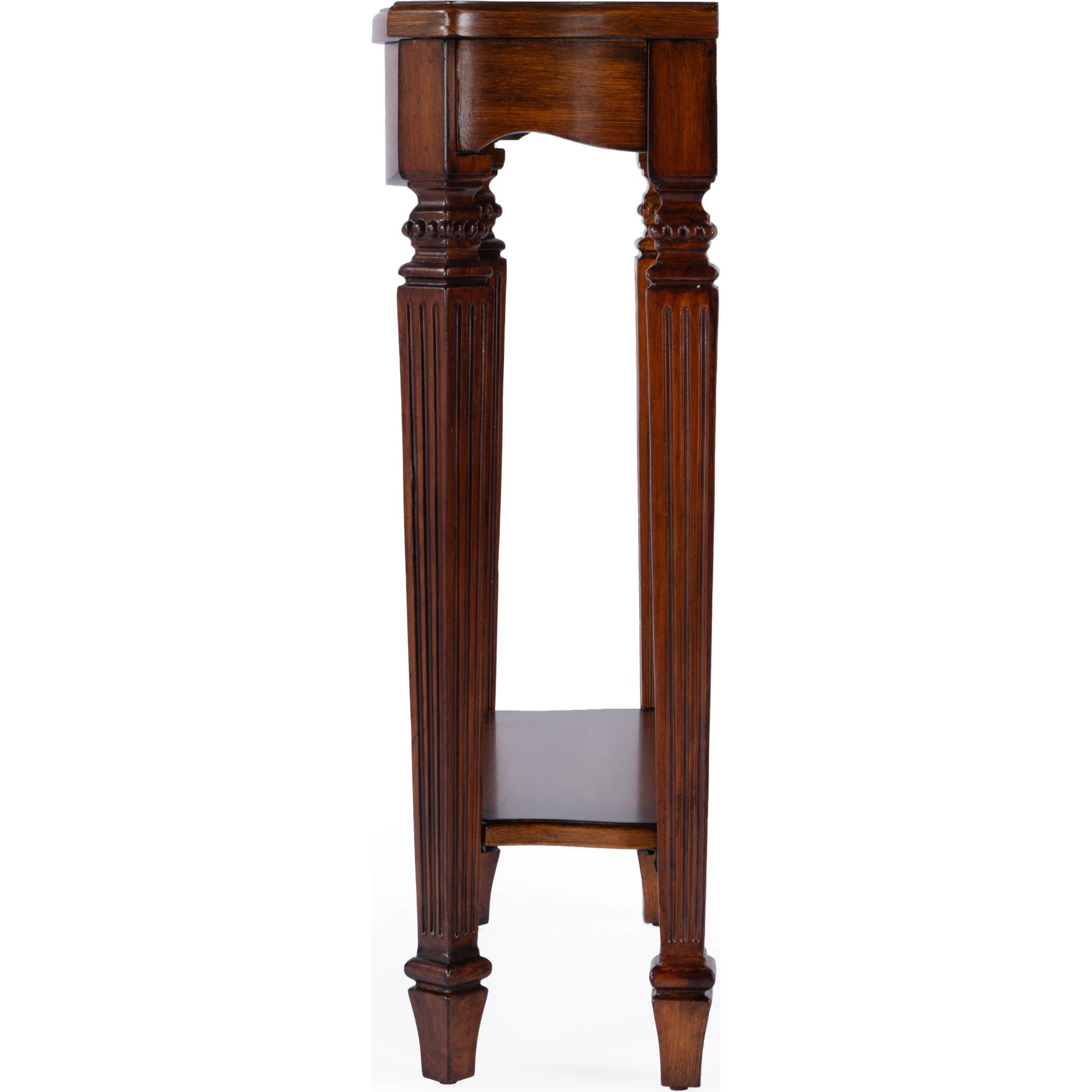 Cheshire Console Table by Butler Specialty Company. Made from poplar, resin, cherry veneer and fiberboard in a traditional style.