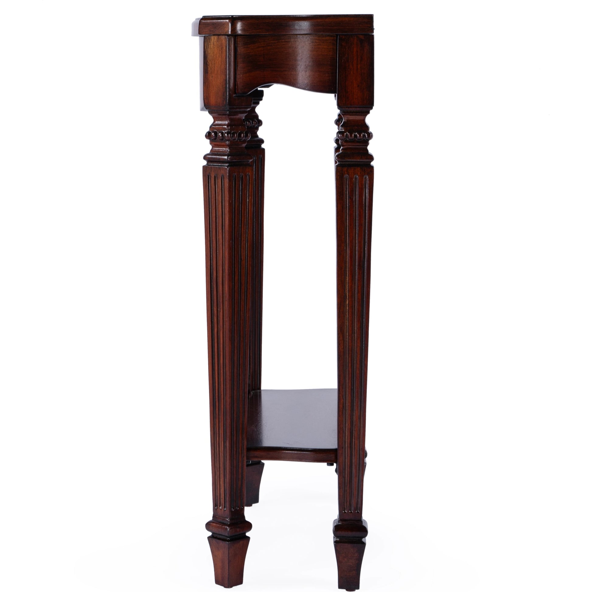 Cheshire Console Table by Butler Specialty Company. Made from poplar, resin, cherry veneer and fiberboard in a traditional style.