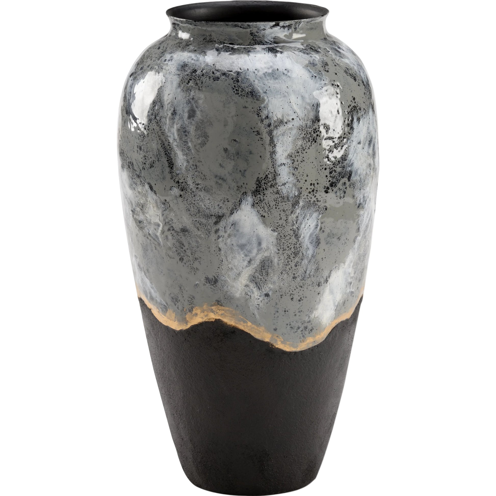 Ashur Vase by Wildwood in black, cream, gray, gold. Made from unique in a modern style.