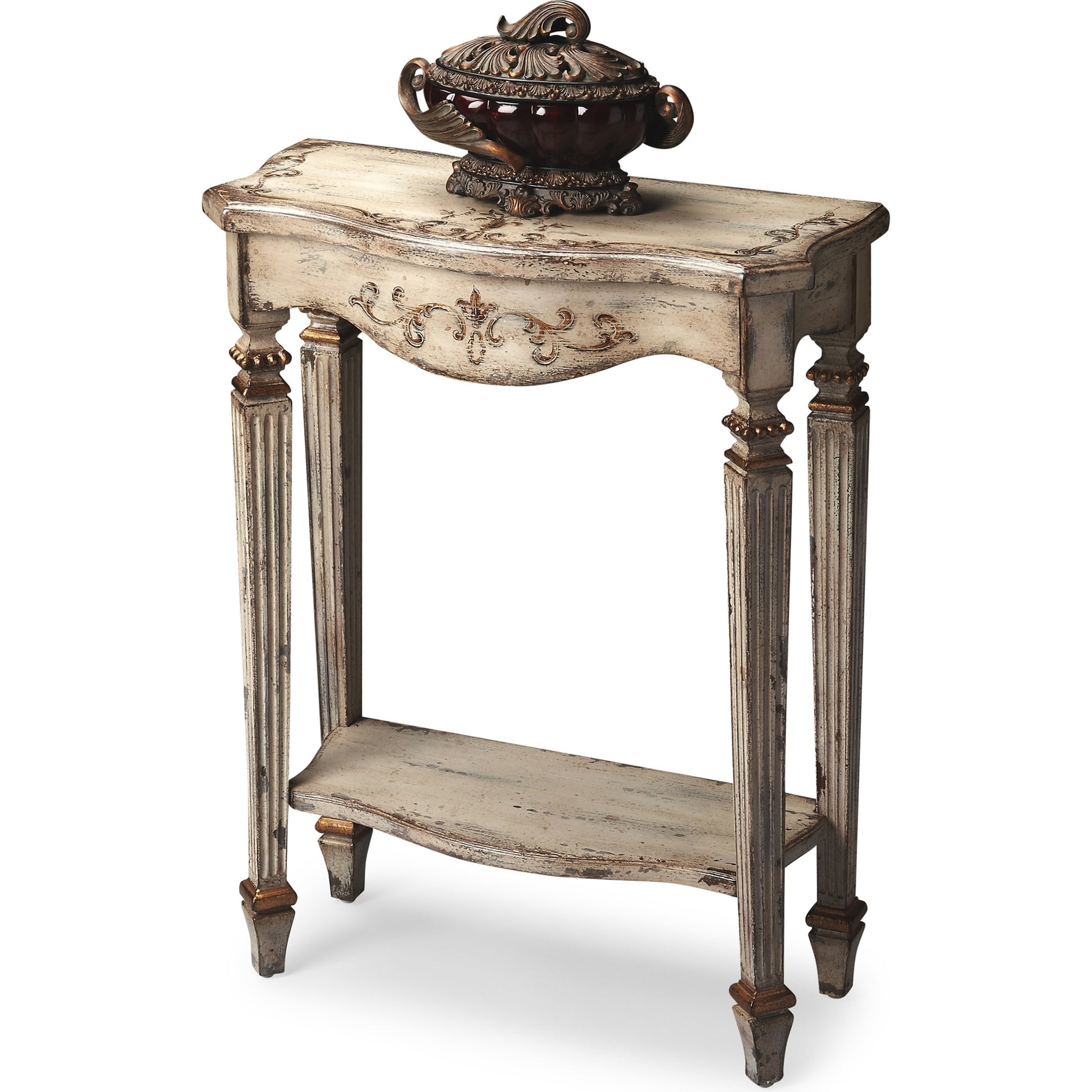 Cheshire Console Table by Butler Specialty Company. Made from poplar, resin, cherry veneer and fiberboard in a traditional style.