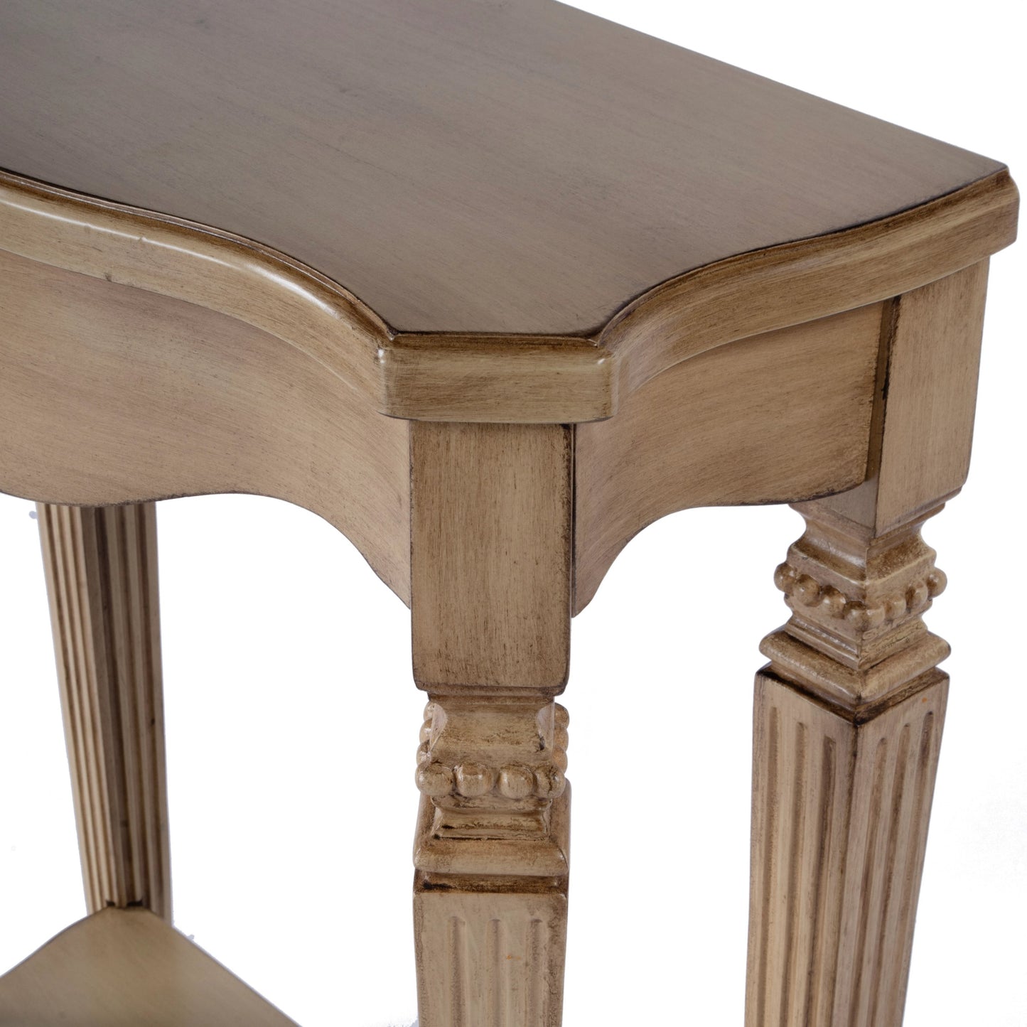 027 SI-2155838 | Closeup | Cheshire Console Table by Butler Specialty Company. Made from poplar, resin, cherry veneer and fiberboard in a traditional style.