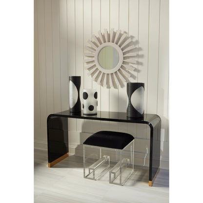 Dali Dot Vase by Wildwood in frosted, black. Made from glass in a modern style.