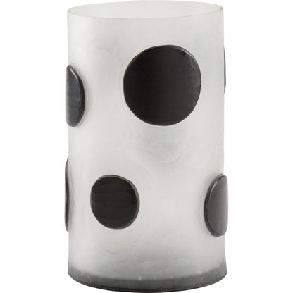Dali Dot Vase by Wildwood in frosted, black. Made from glass in a modern style.
