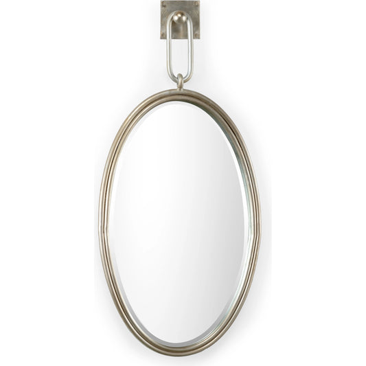 Tobago Oval Silver Wall Mirror by Wildwood in silver. Made from iron/mirror in a modern style.