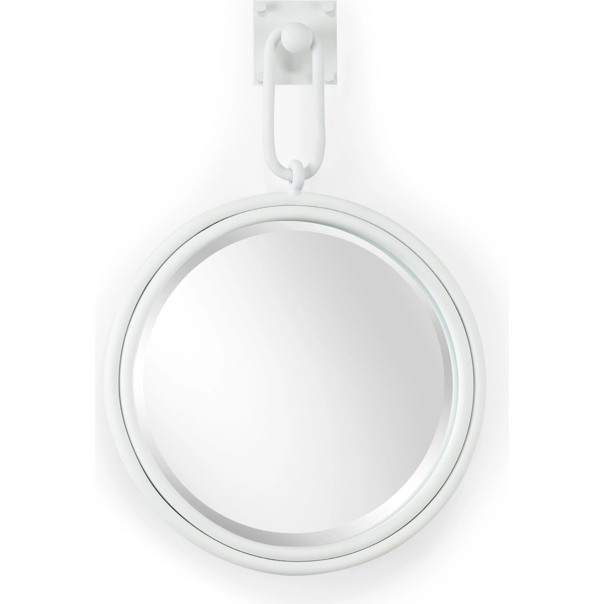 Lucia Mirror by Wildwood in matte white, clear, beveled. Made from iron/mirror in a modern style.