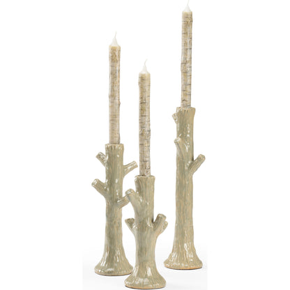 Faux Bois Candlesticks by Wildwood. Made from ceramic in a traditional style.