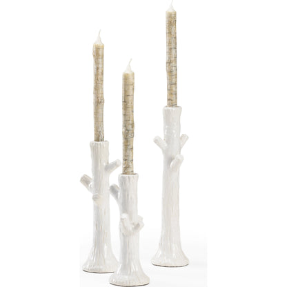 Faux Bois Candlesticks by Wildwood. Made from ceramic in a traditional style.
