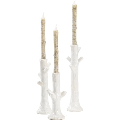 Faux Bois Candlesticks by Wildwood. Made from ceramic in a traditional style.