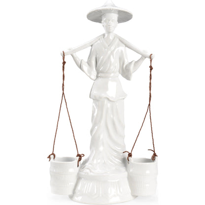 Indochine by Wildwood in white glaze. Made from ceramic in a modern style.