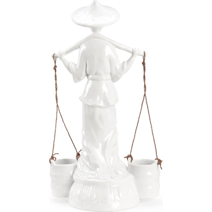 Indochine by Wildwood in white glaze. Made from ceramic in a modern style.