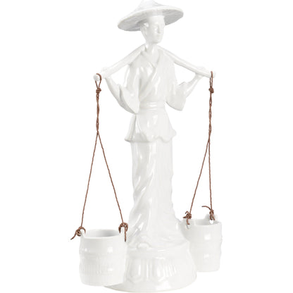 Indochine by Wildwood in white glaze. Made from ceramic in a modern style.