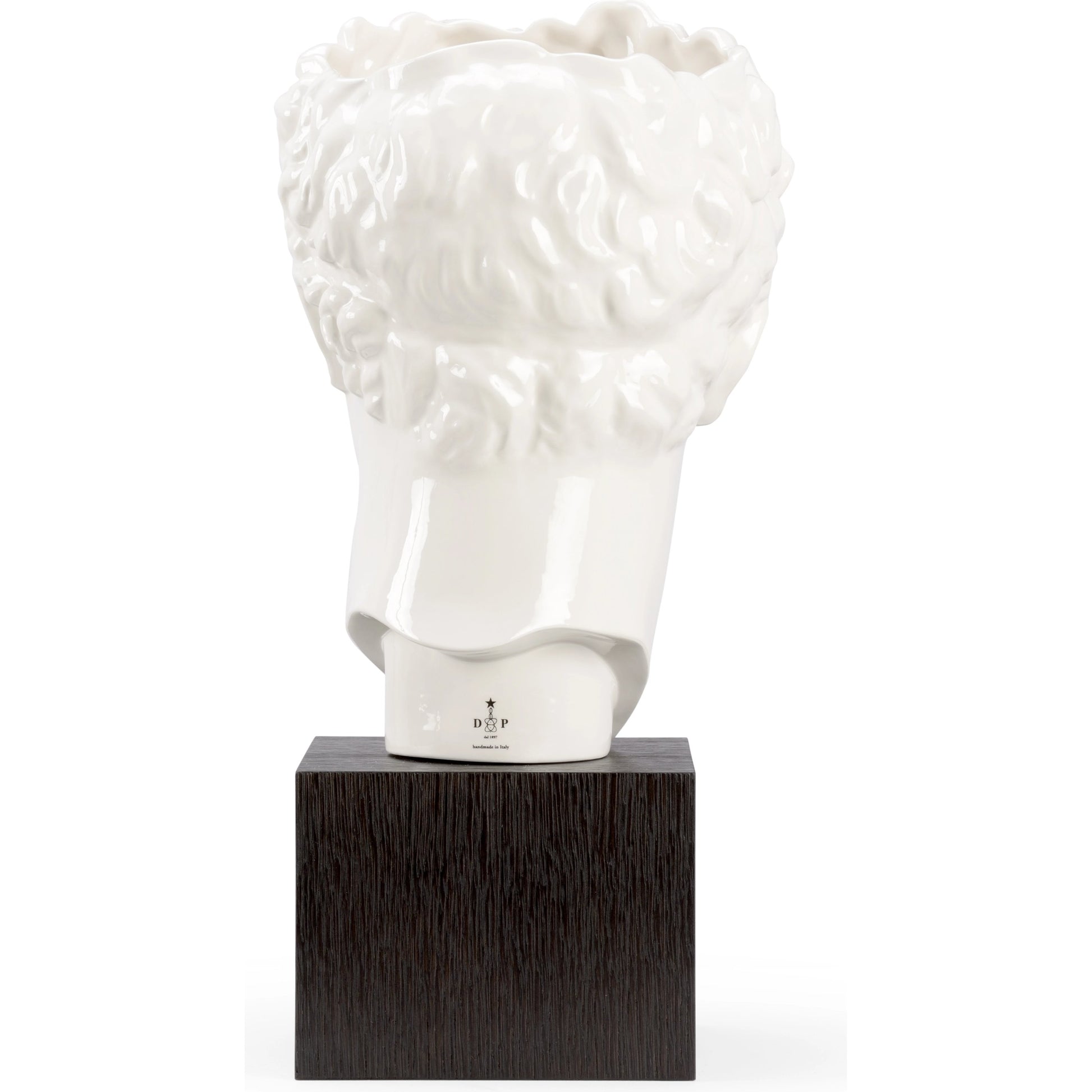 Hermes Vase by Wildwood in white glaze, black. Made from ceramic in a modern style.