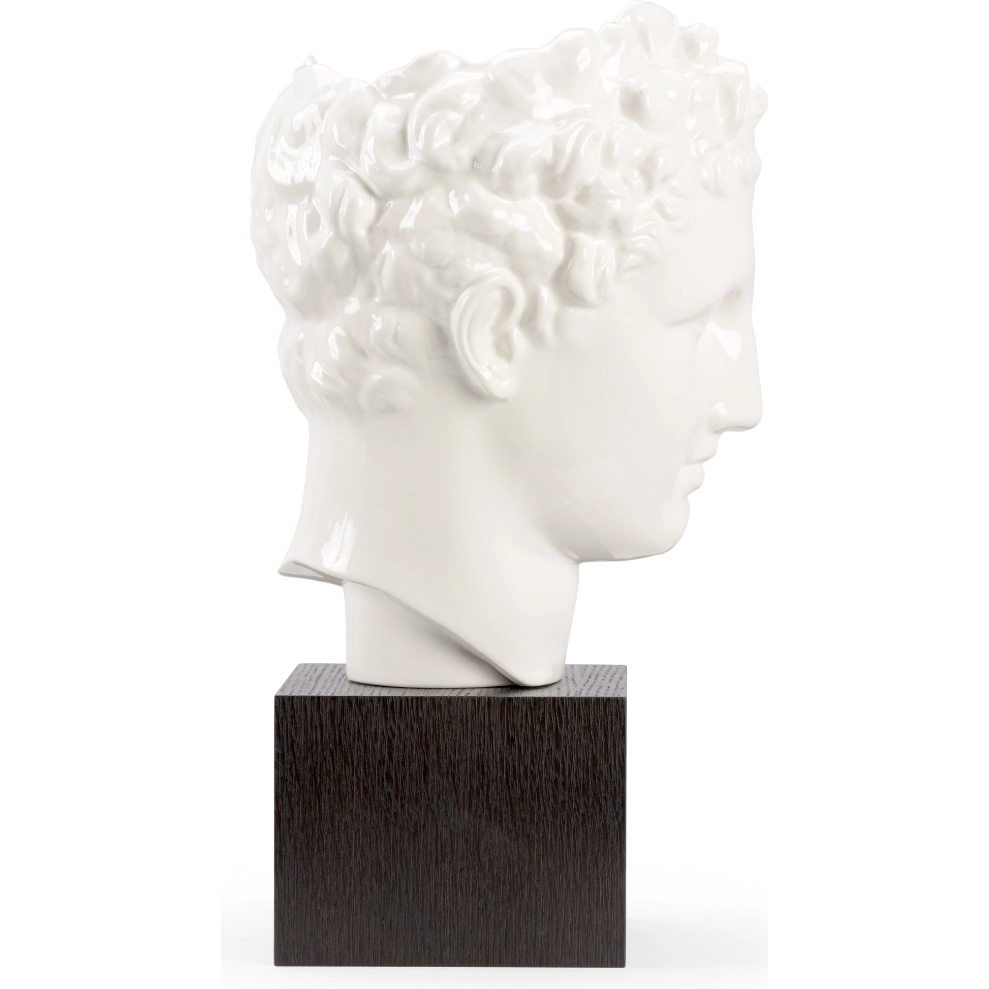 Hermes Vase by Wildwood in white glaze, black. Made from ceramic in a modern style.