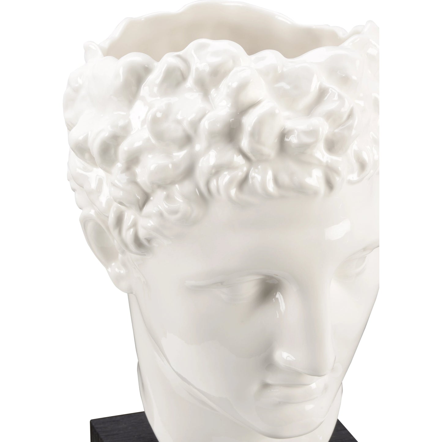 004 SI-2104913 | Closeup | Hermes Vase by Wildwood in white glaze, black. Made from ceramic in a modern style.