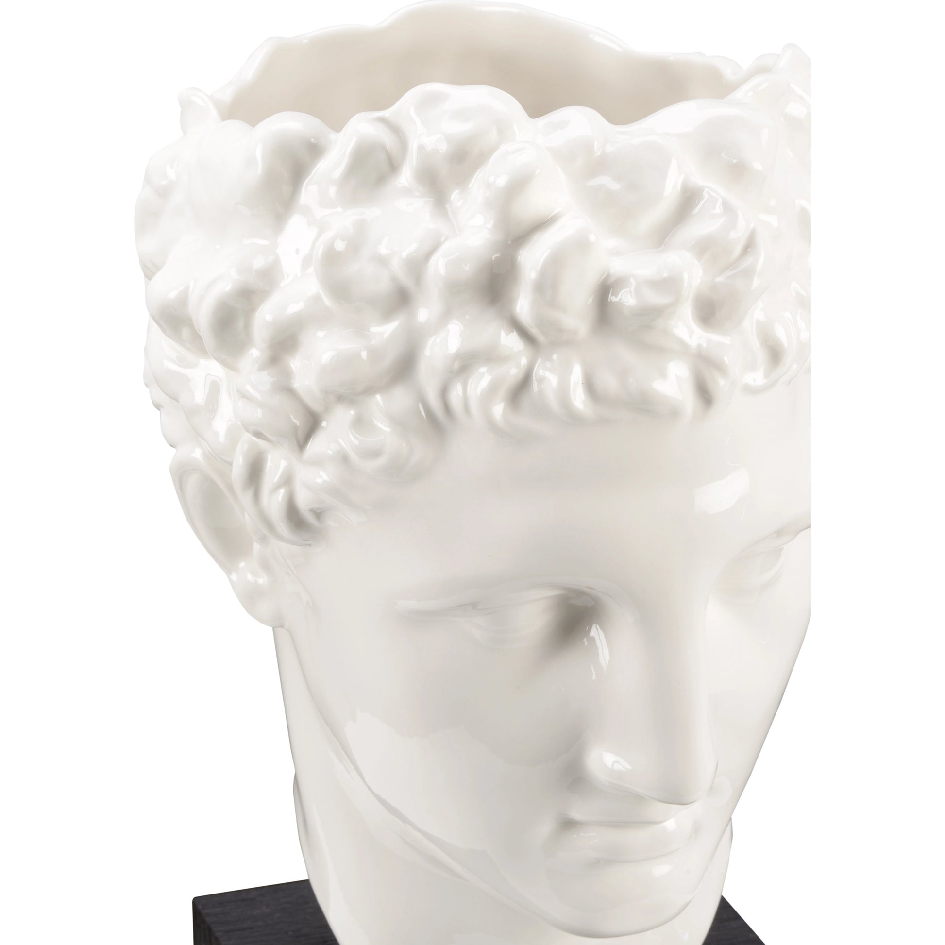 Hermes Vase by Wildwood in white glaze, black. Made from ceramic in a modern style.